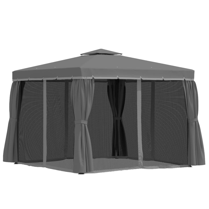 3m x 3m Grey Gazebo With Aluminium Frame