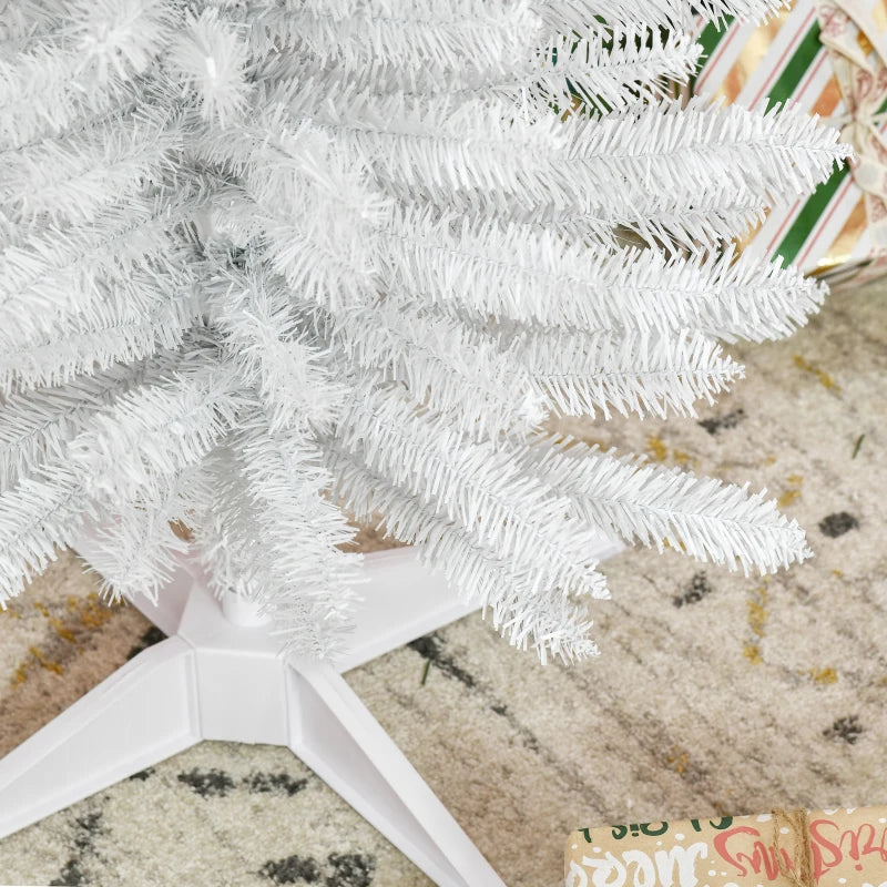 5ft Unlit Pencil Slim Artificial Christmas Tree - Realistic White Branches & Sturdy Stand for Holiday Decor