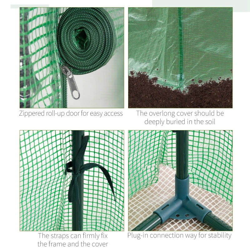 Green Steel Frame Tomato Greenhouse with Roll-up Door - Outdoor Gardening Solution