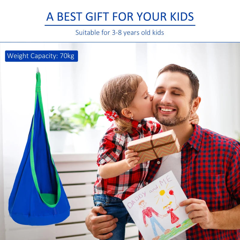 Blue Kids Hanging Hammock Swing Seat