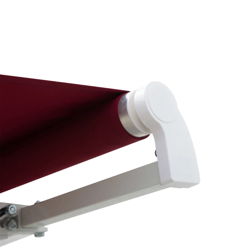Red 3.5m x 2.5m Retractable Manual Awning Canopy