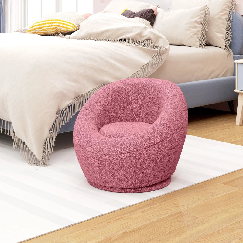 Stylish Swivel Upholstered Accent Chair for Living Room, Bedroom or Home Office in Pink