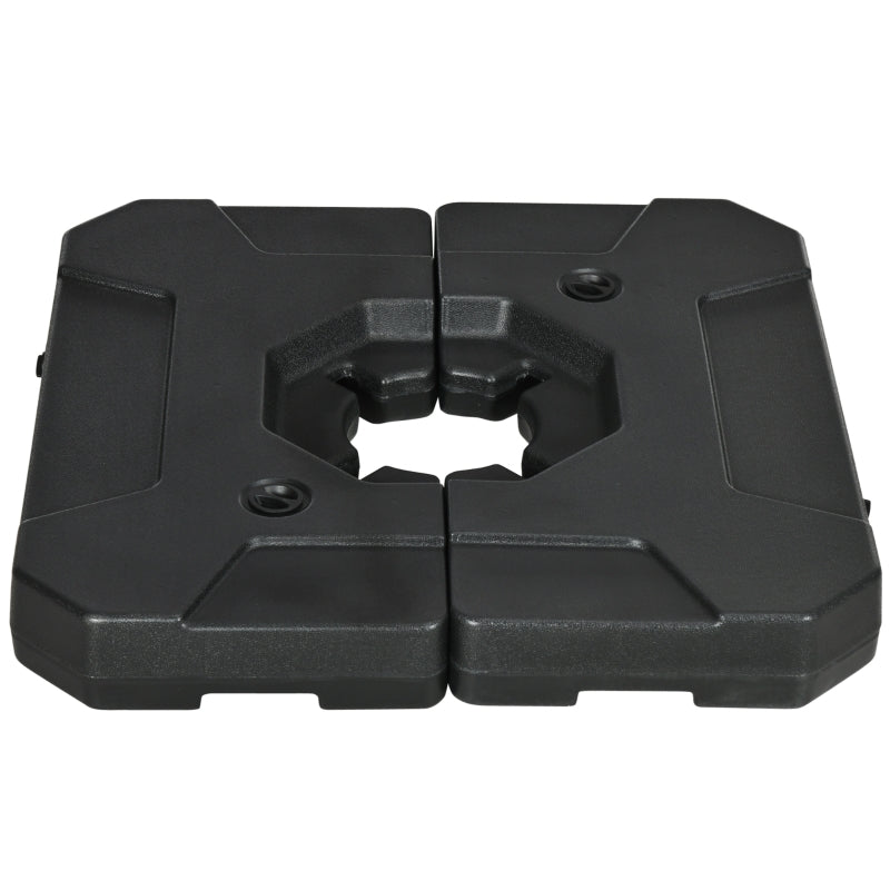 Black Cantilever Parasol Base Weights, Set of 2 - 110kg Sand or 70kg Water Filled