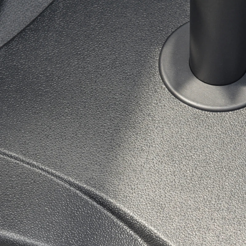 Black Square Cement Parasol Base - 20kg, Fits Φ32mm, Φ38mm, Φ48mm Pole