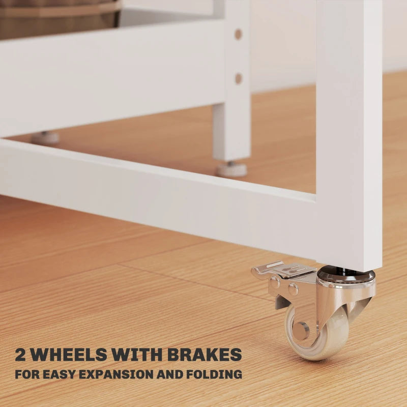 Stylish Four-Person Drop Leaf Table in White - Space-Saving Design for Dining Room or Kitchen