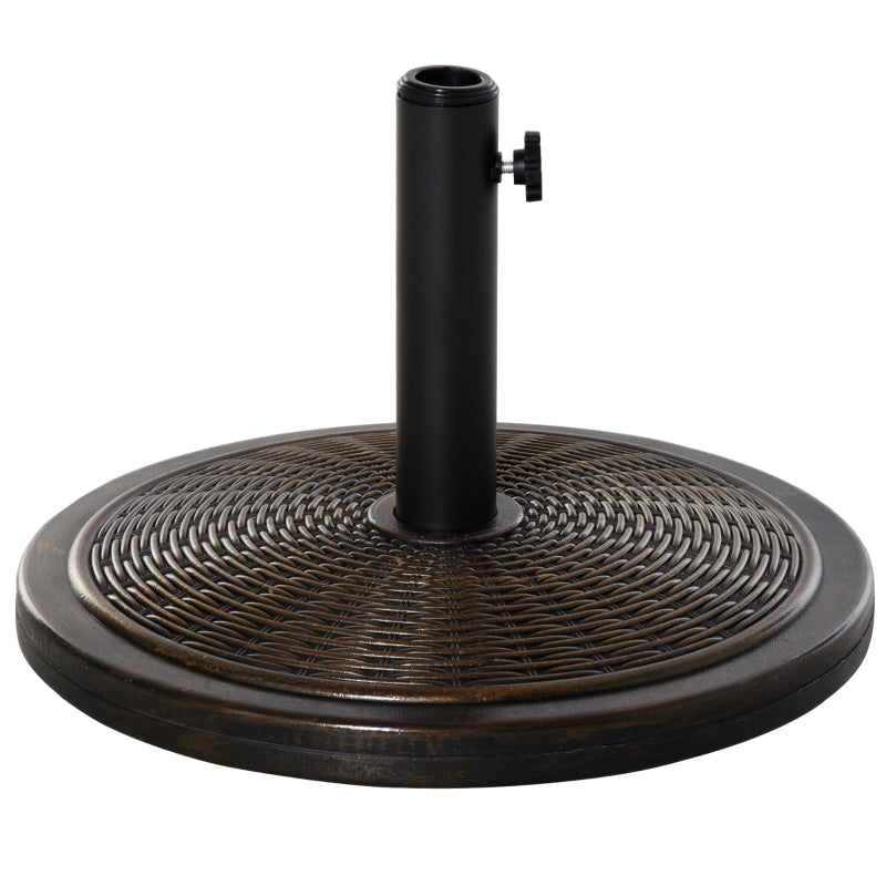 Black Cement Garden Parasol Base Holder - Fits 35mm/38mm/48mm Poles