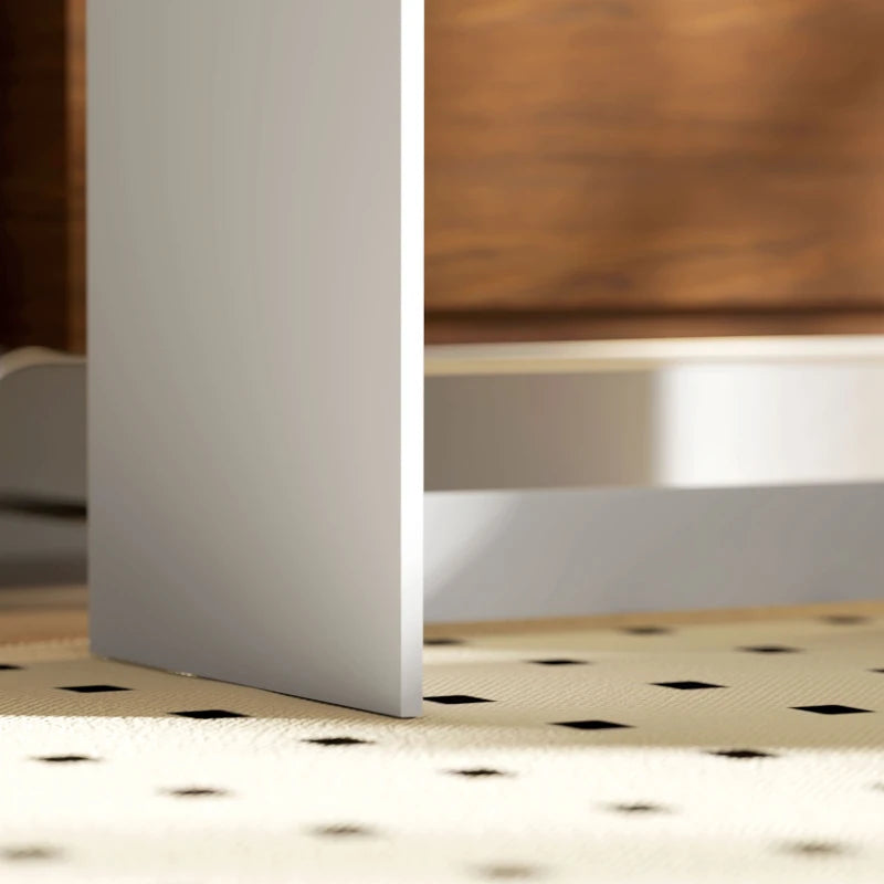 100cm Compact Computer Desk with Keyboard Tray & Drawer - Stylish Home Office Desk for Bedroom Study, White Finish