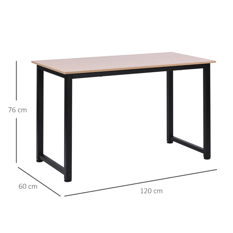 Modern Black Computer Desk - 120x60cm Writing Table Workstation for Home Office & Study, Easy Assembly, Sturdy Metal Frame