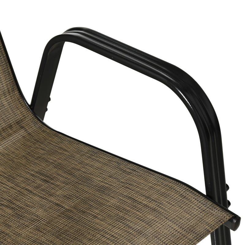 4 Stackable Mesh Seat Chairs - Mixed Brown