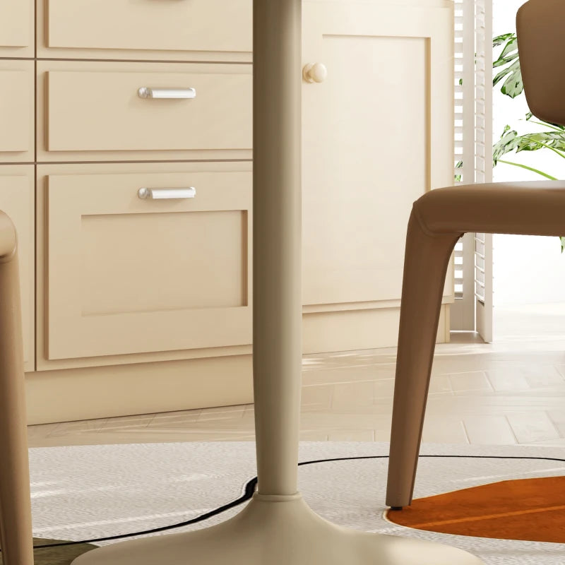 Minimalistic 75H x Φ70cm Light Brown Two-Person Dining Table - Modern Design for Small Spaces