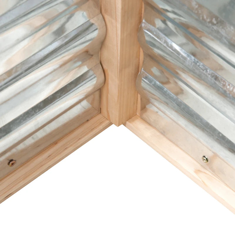 Wooden Raised Garden Bed with Greenhouse Top, Natural