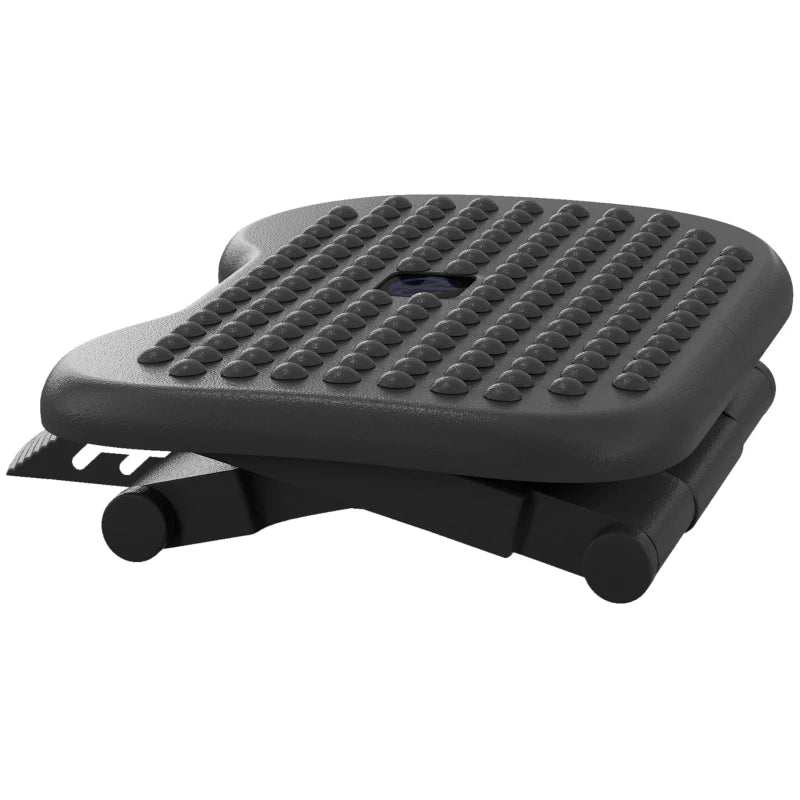 Adjustable Height & Angle Footrest - Ergonomic Tilting Platform for Home Office - Black Foot Rest for Comfort & Support