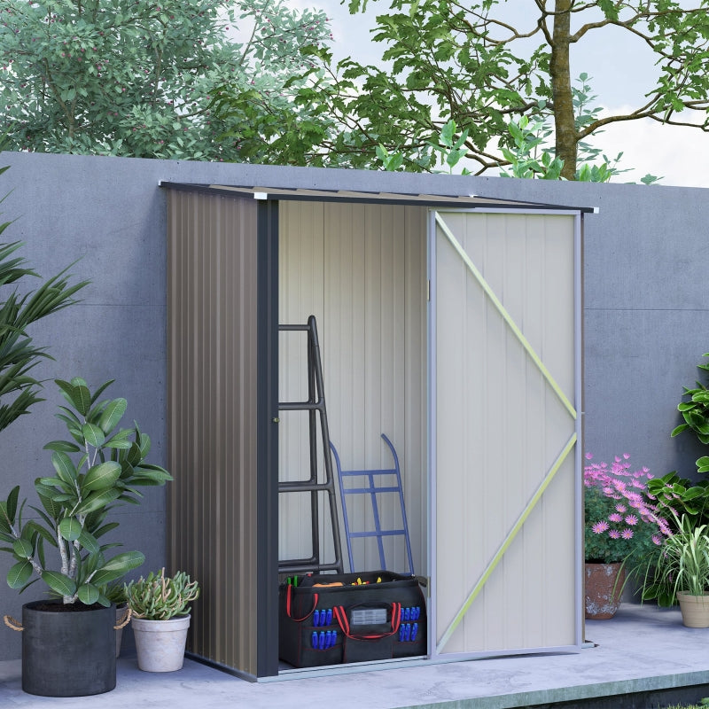 Light Grey 5.3 x 3.1ft Steel Garden Shed