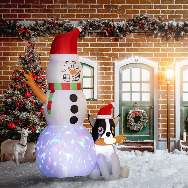 6.2ft Inflatable Santa with Dog - Christmas Yard Decoration, Outdoor Holiday Decor, Festive Inflatable Santa Claus for Lawn
