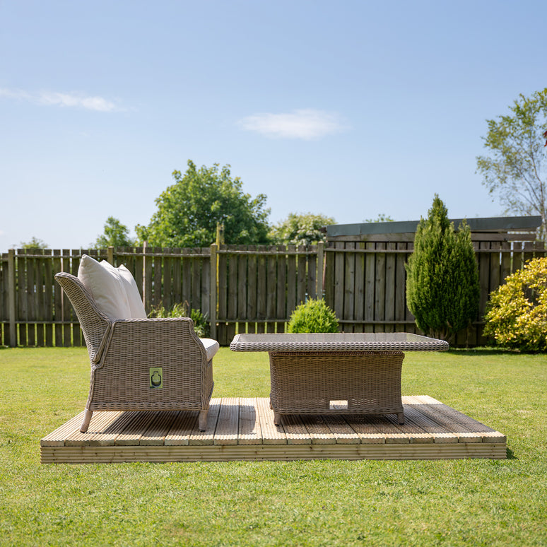 Pressure-Treated Redwood Decking Kit – Scandinavian Timber, Multiple Sizes, Complete DIY Garden Decking Solution with Joists & Fixings