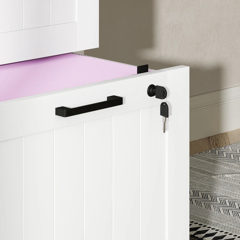 Secure 3 Drawer Filing Cabinet with Lock - Adjustable Hanging Bars for A4 Files - Stylish White Office Storage Solution