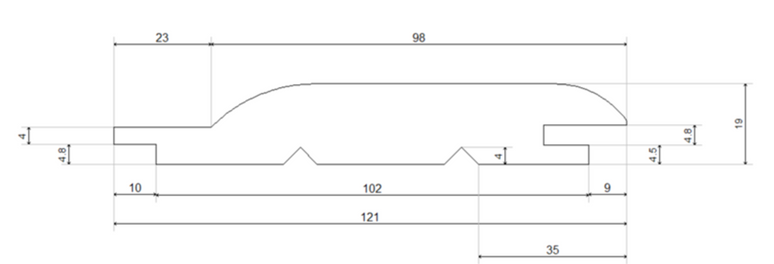 Accoya 121mm x 19mm Loglap Cladding