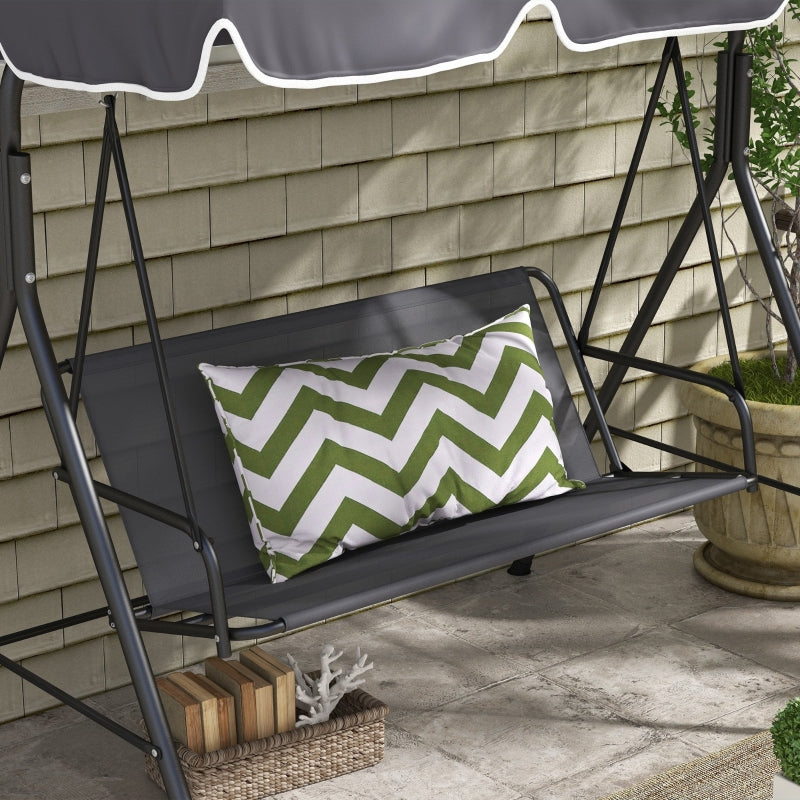 Dark Grey Garden Swing Seat Cover for 2-3 Seater Bench, 115cm x 45cm x 45cm