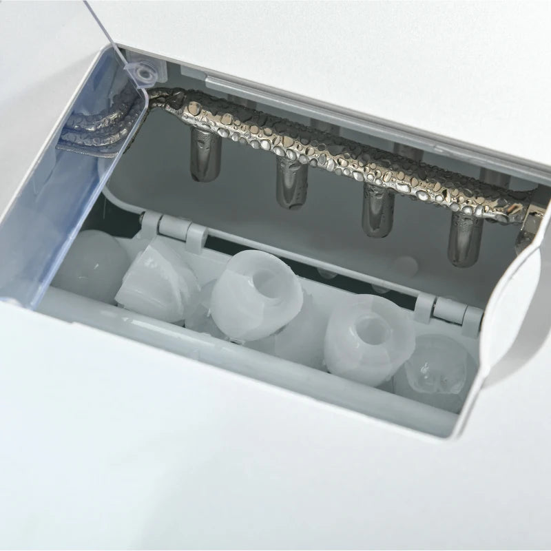 3L Ice Maker & Water Dispenser - 12kg Daily, 9 Ice Cubes in 6-10 Mins, Silver, Compact & Efficient