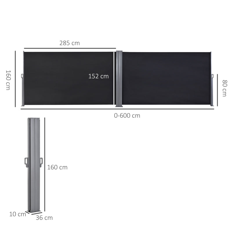 6m x 1.6m Double Canopy - Dark Grey