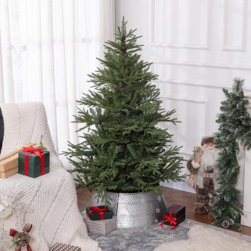 5ft Bushy & Bare Green Artificial Christmas Tree - Lush Holiday Decor for Home & Office, Easy Setup, Realistic Look