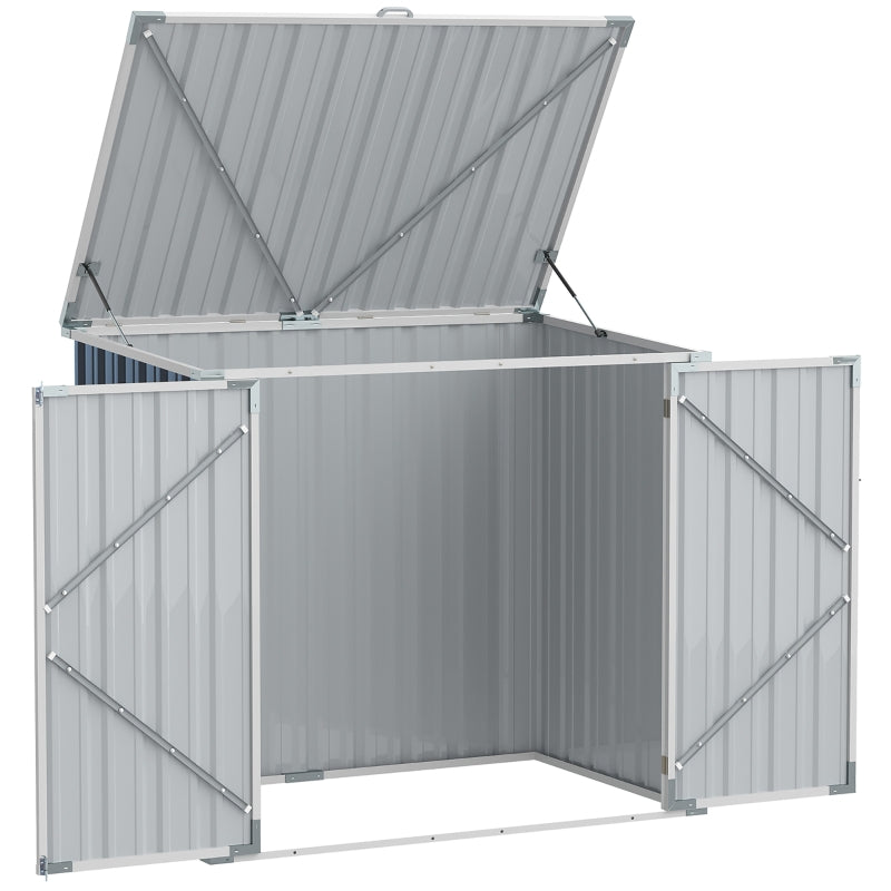 Grey 5ft x 3ft Bin Storage Shed - Metal