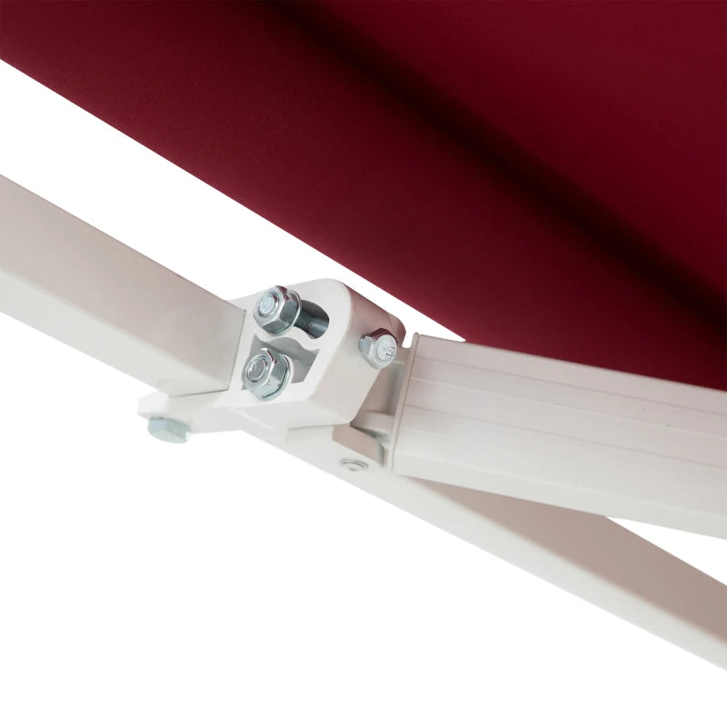 Red 3.5m x 2.5m Retractable Manual Awning Canopy
