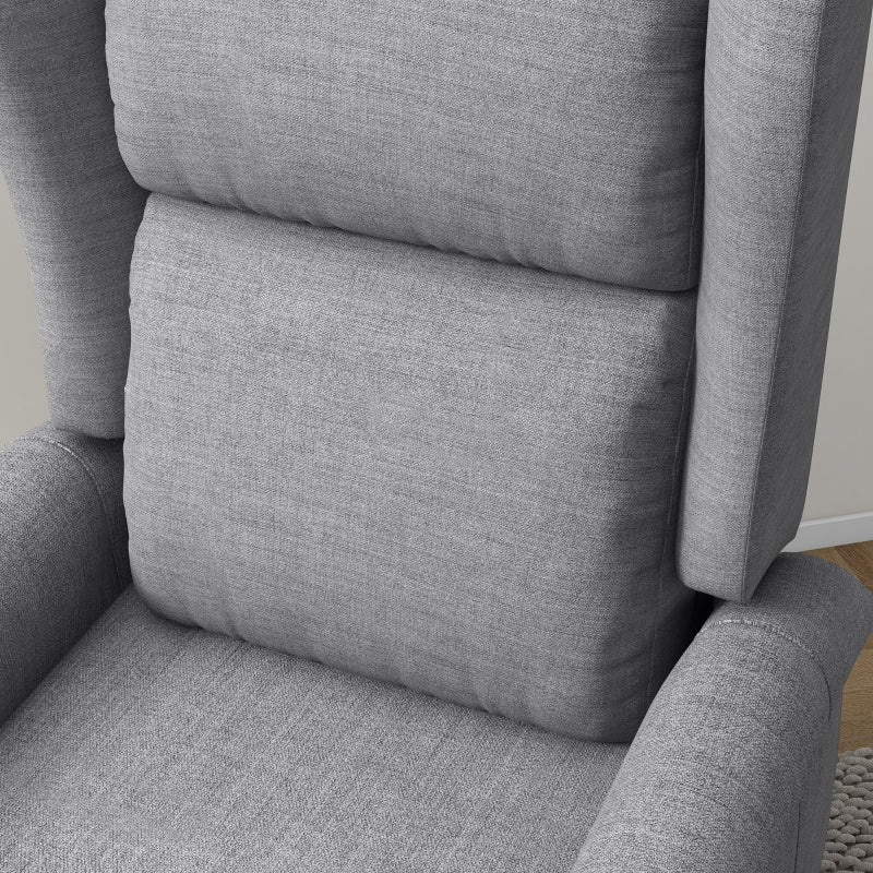 Electric Lift Recliner Armchair for Elderly - Fabric Riser Chair with Remote, Side Pockets, Extended Footrest, Grey