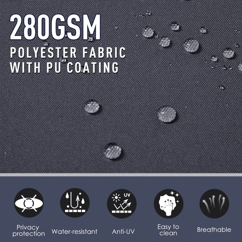 6m x 1.6m Double Canopy - Dark Grey