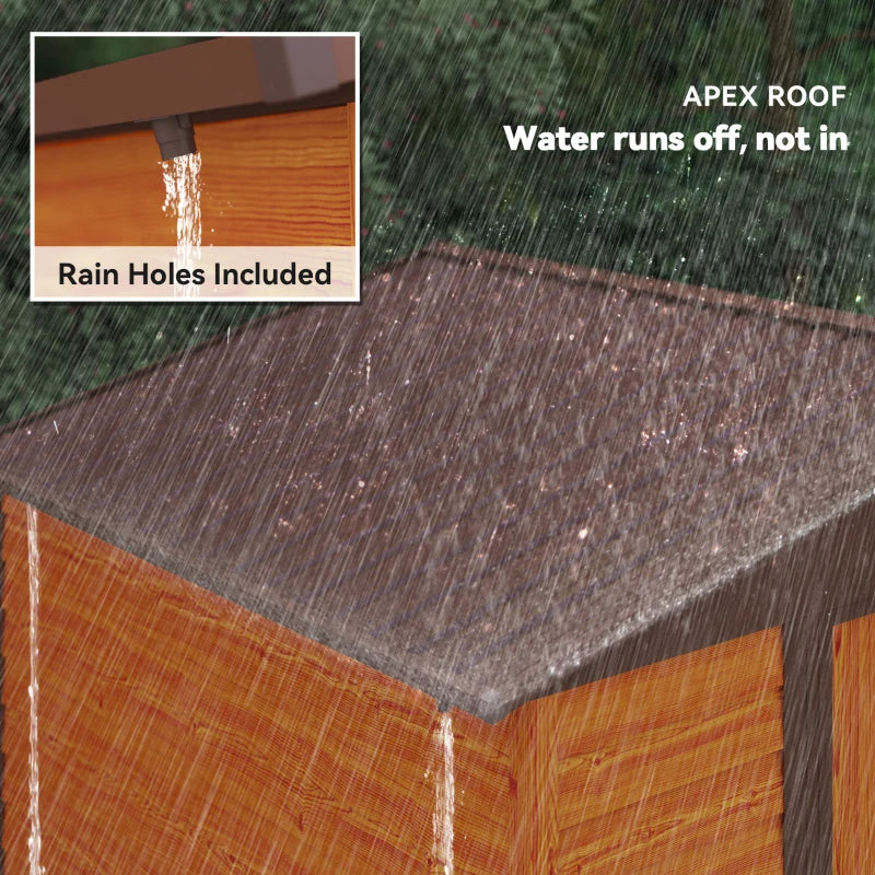 Brown 9ft x 6ft Metal Garden Shed - Garden Tool Storage Space with Vents, Sliding Doors & Sloped Roof