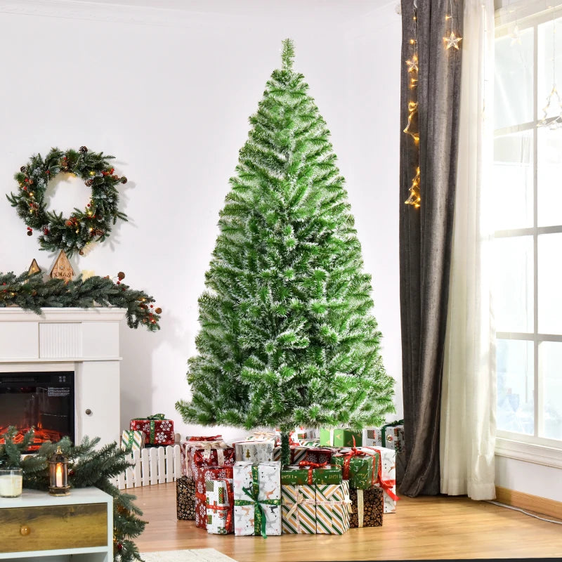 7FT Artificial Christmas Tree with Metal Stand - Perfect Indoor Holiday Decoration & Xmas Gift - Lush Branch Tips