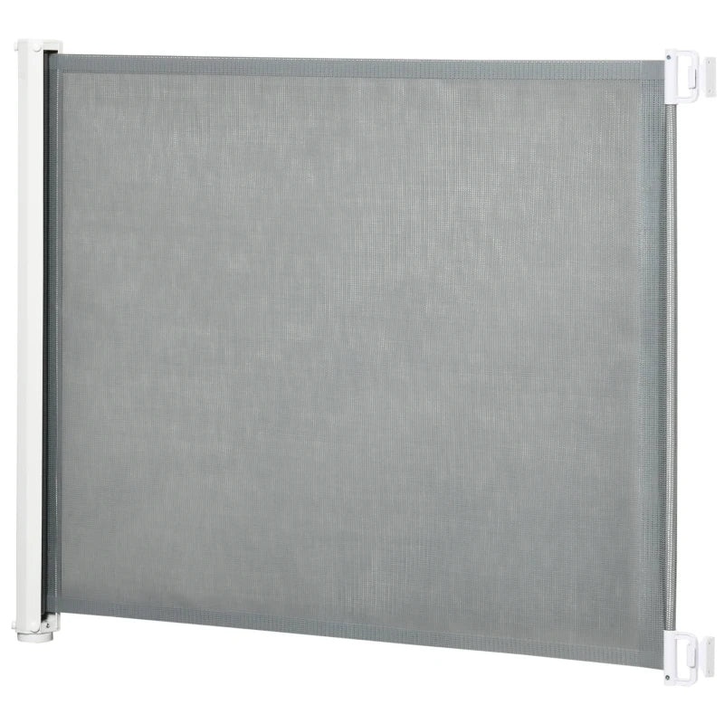 Retractable Pet Safety Gate - Folding Dog Barrier in Grey | Adjustable, Durable, Easy Install for Home & Travel