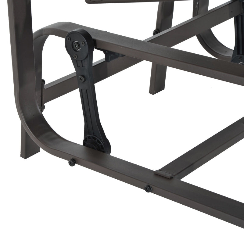 Grey & Brown Outdoor Gliding Rocking Chair - Sturdy Metal Frame