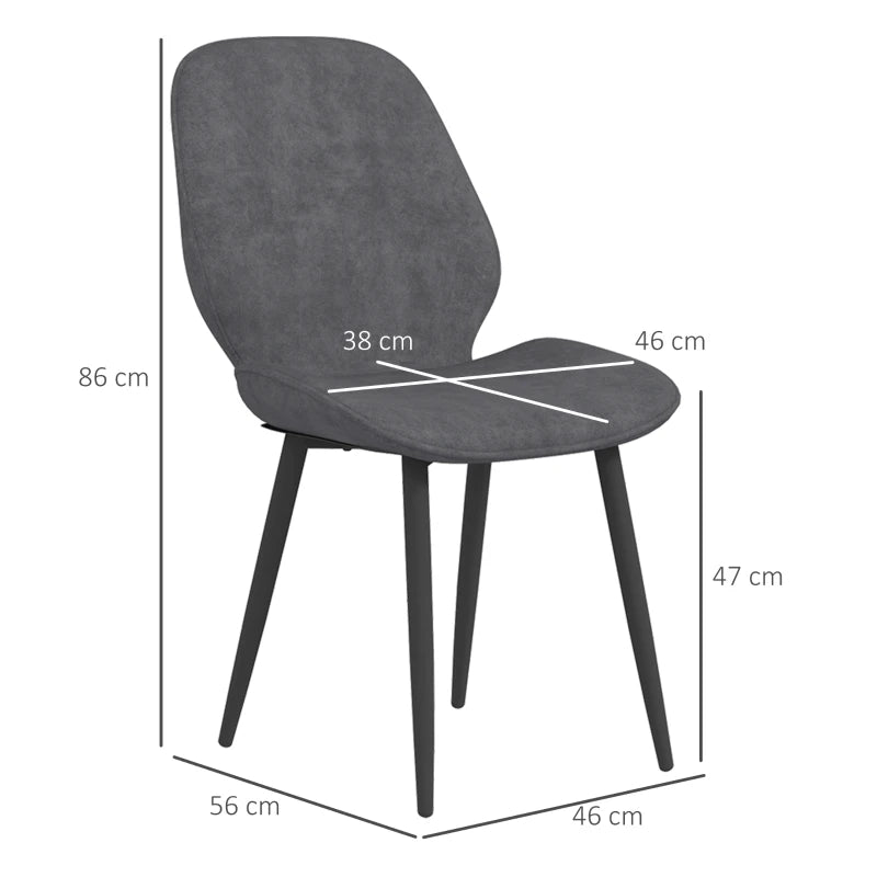 Stylish Velvet Dining Chairs Set of 2 - Modern Grey Dining Room Chairs with Sturdy Metal Legs