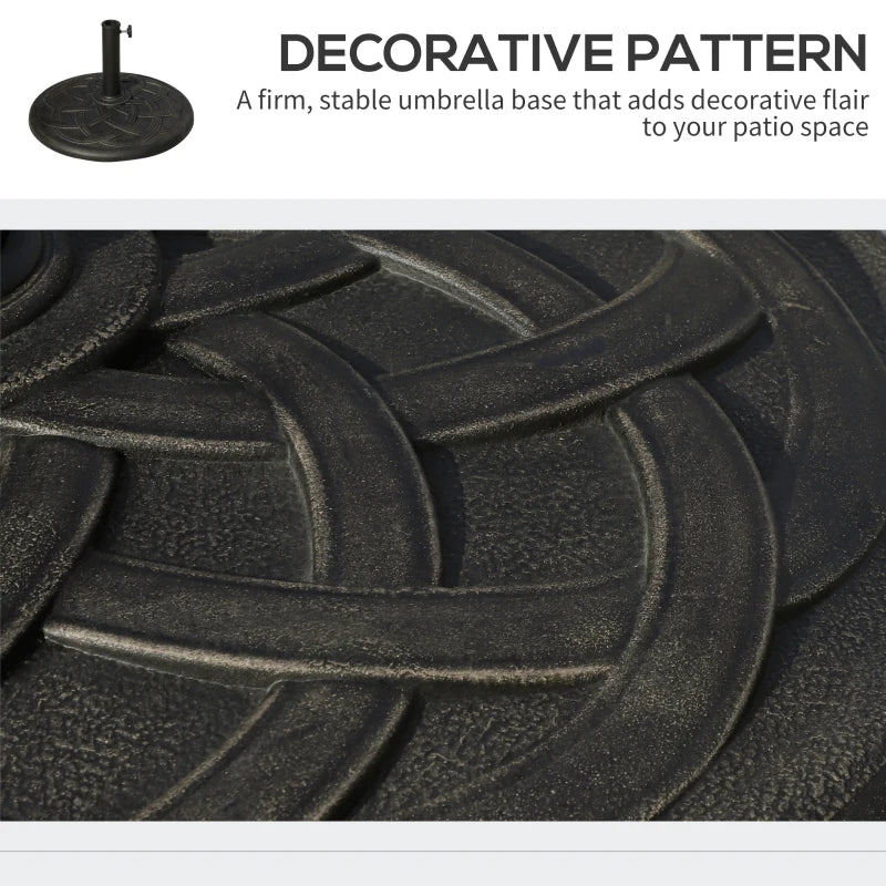 Black Resin Umbrella Base for Garden Parasol - Fits Φ38mm to Φ48mm Pole