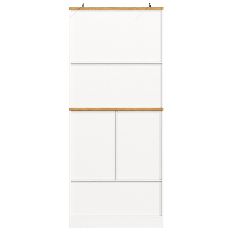 Tall Kitchen Sideboard with Double-Door Cabinets - Maximized Storage & Anti-Tip Safety for Dining Room - 80x40x180 cm, White