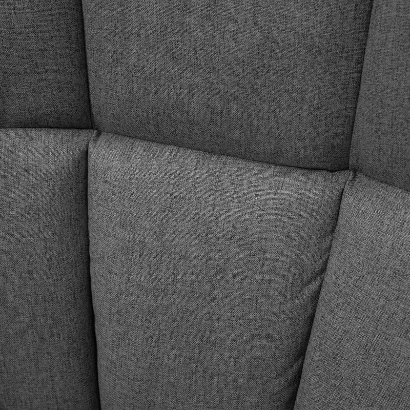 Soft Padded Rocking Wingback Armchair with Wooden Legs in Grey and Cream for Stylish Comfort