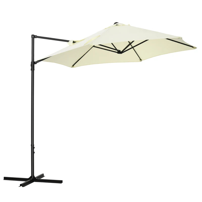 Beige 2.5M Rotating Cantilever Patio Umbrella