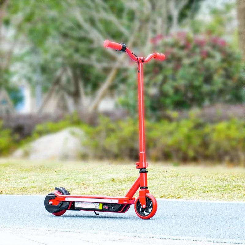 Electric Scooter for Kids Ages 6-14 with Colorful LED Lights Red