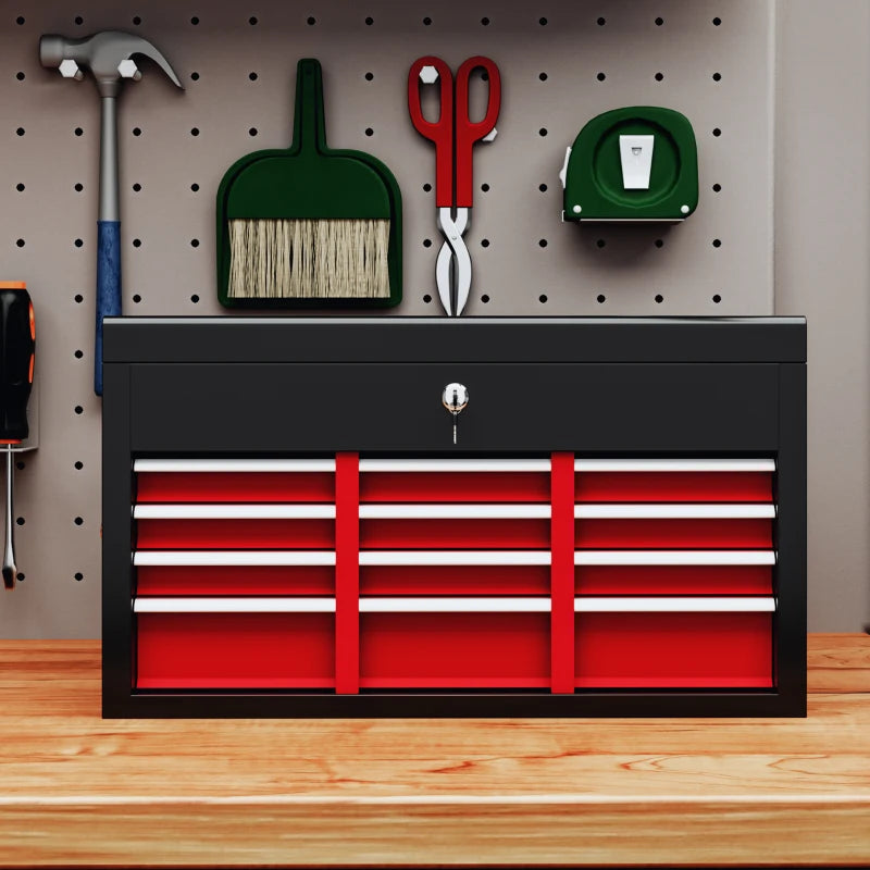 Six Drawer Tool Storage Chest in Red