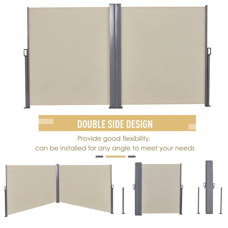 Beige Retractable Side Awning/Blind
