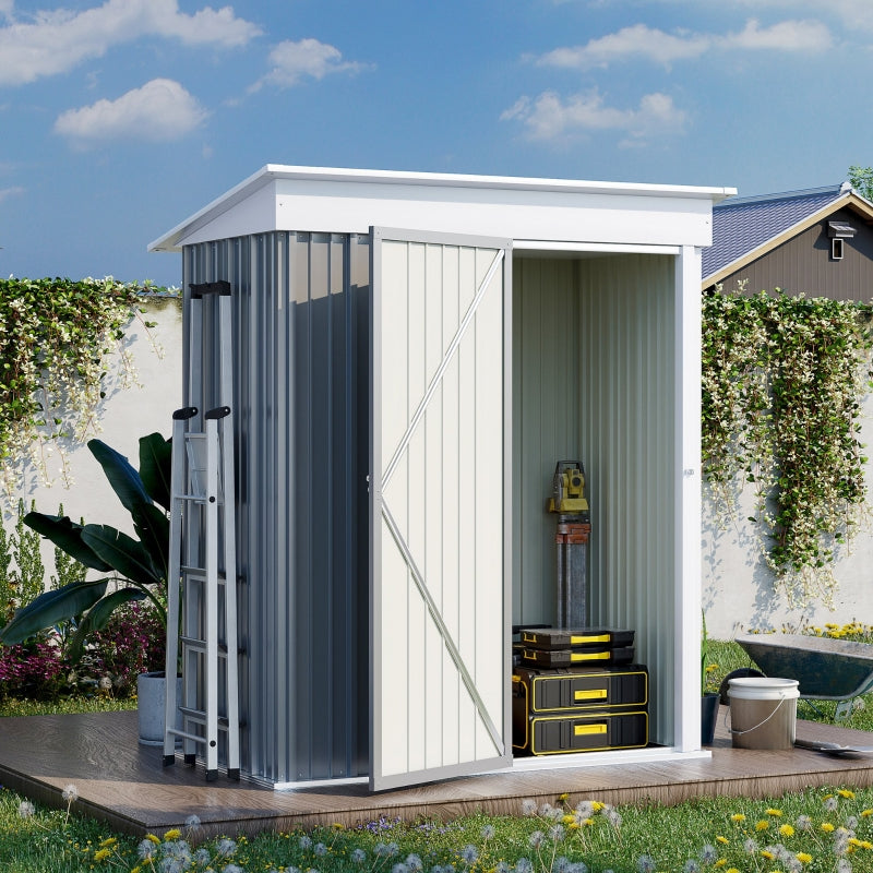 Grey 5' x 3' x 6' Metal Shed