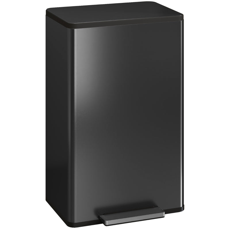 45L Pedal Kitchen Bin with Soft-Close Lid, Stay-Open Feature, Removable Inner Bucket & Odor Control - Ideal for Home & Office