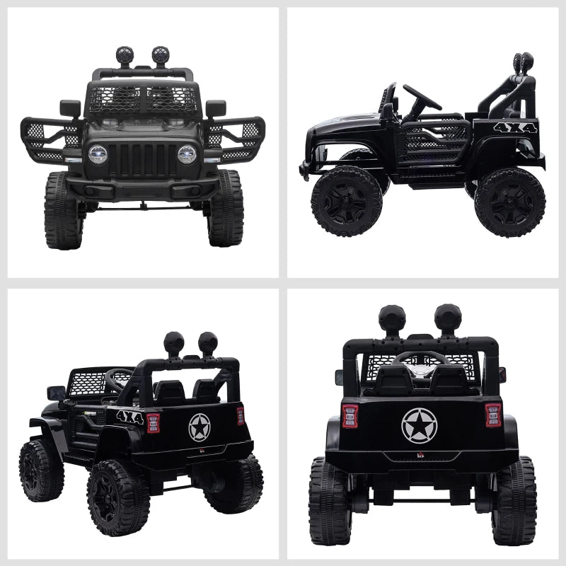 12V Kids Electric Ride On Car Off Road Toy with Remote Control for Ages 3-6 Black