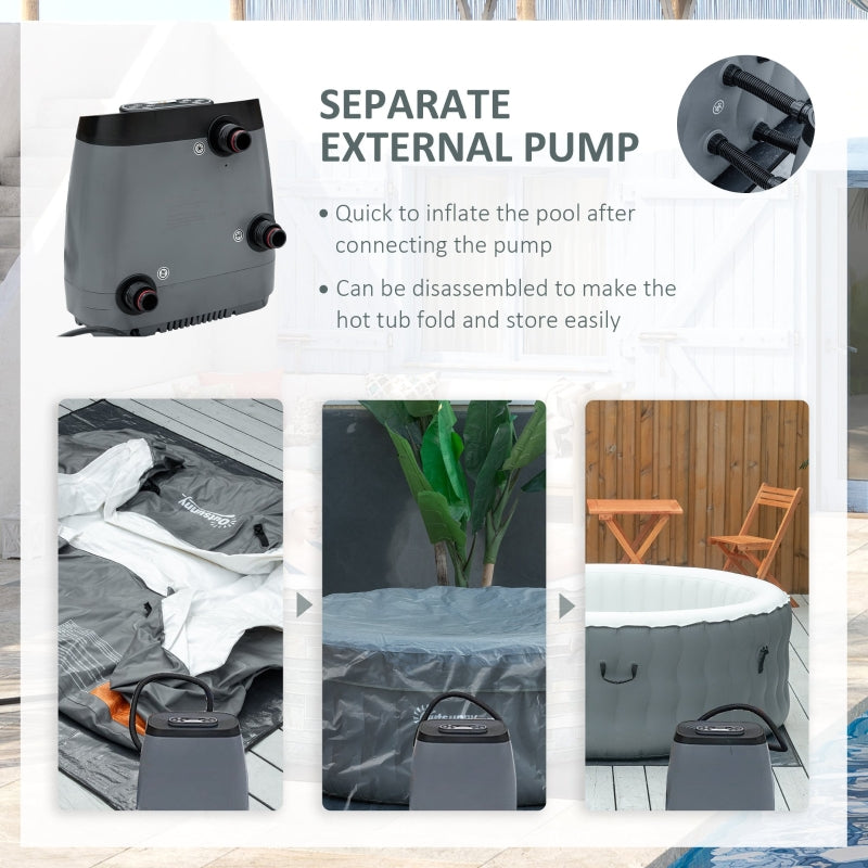 4 Person Hot Tub - Light Grey