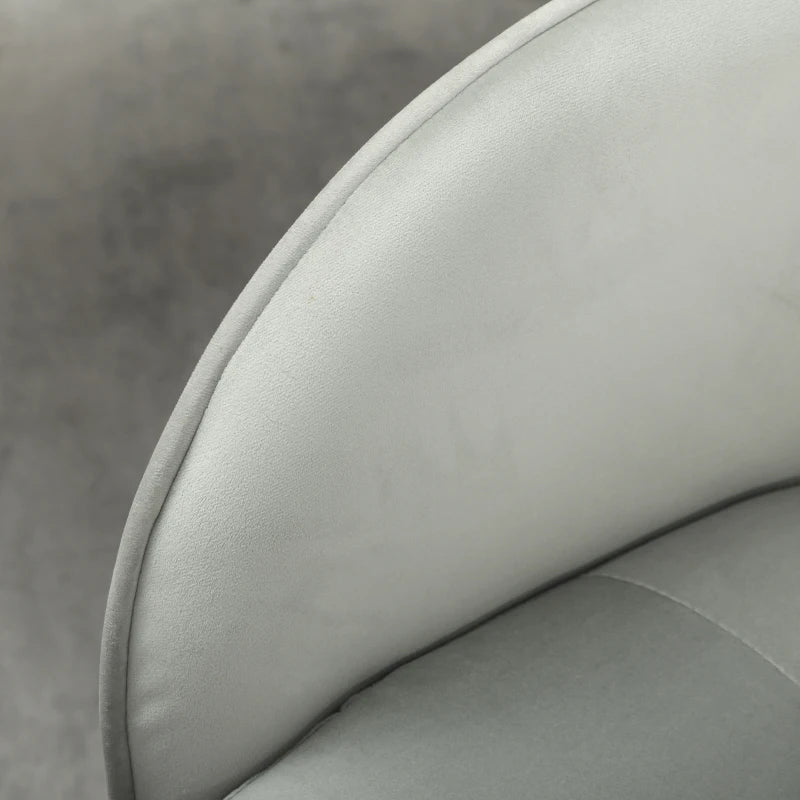 Stylish Grey Velvet-Feel Office Chair 46-56 cm Adjustable Height - Ergonomic Design for Comfort and Support