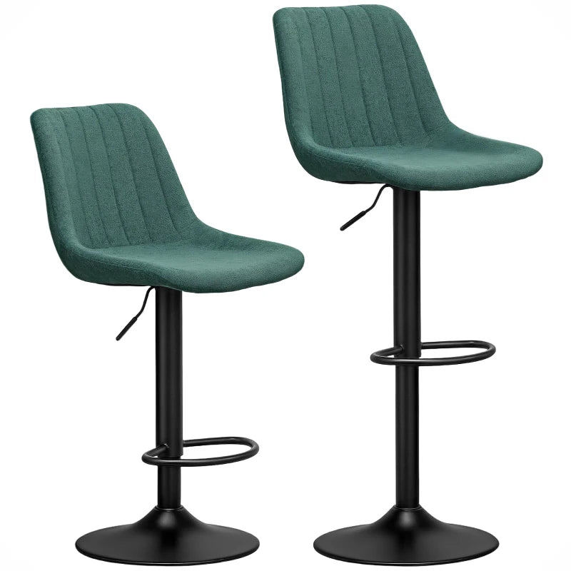 Set of 2 Green Chenille-Feel Tub Bat Stools - Stylish, Comfortable, and Durable Bathroom Seating