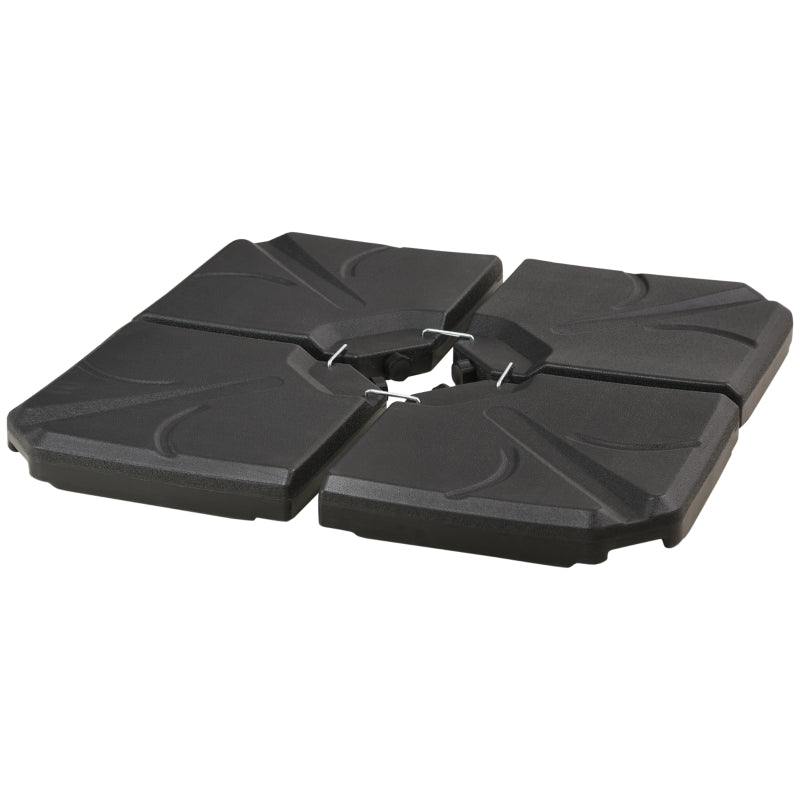 4-Piece Black Cantilever Umbrella Base Weights Set
