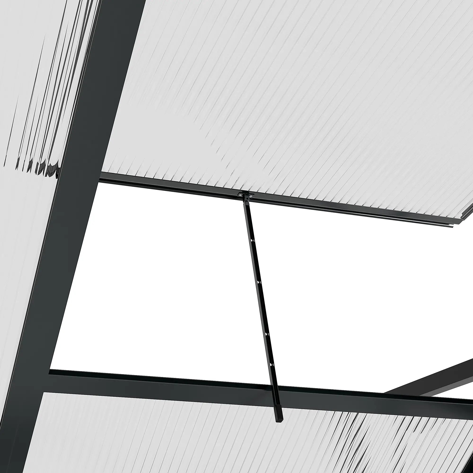 Grey 6ft x 4ft Polycarbonate Greenhouse With Aluminium Frame