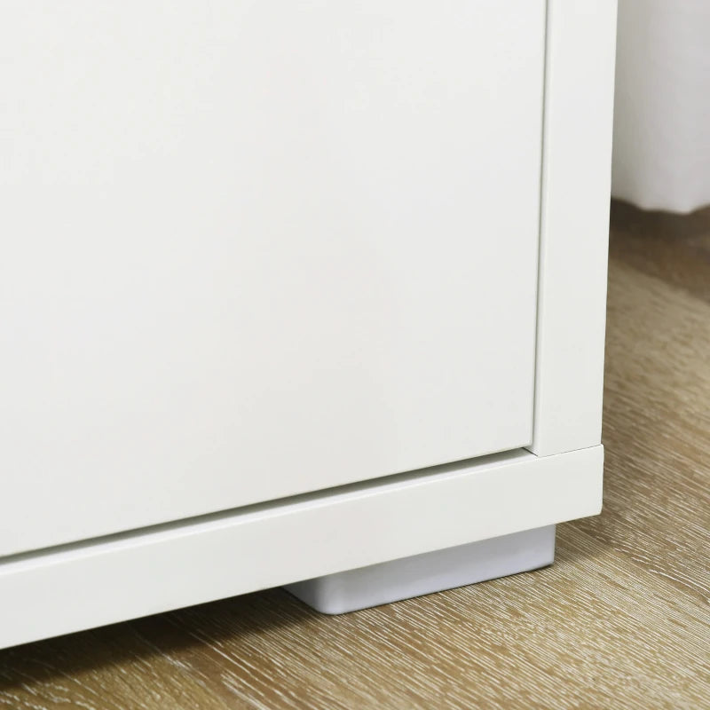 Modern White Kitchen Sideboard Storage Cabinet with Double Doors & Adjustable Shelf - Perfect for Living Room & Entryway